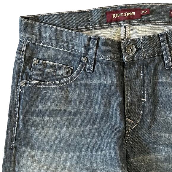 Raven Denim Vic Slim Straight Denim Jeans in Alloy Size 29 x 34 NWT $199 - Picture 8 of 10